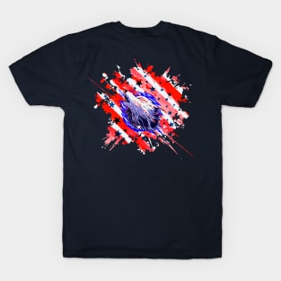 cool American heart Wolf USA T-Shirt 4th July Gift T-Shirt